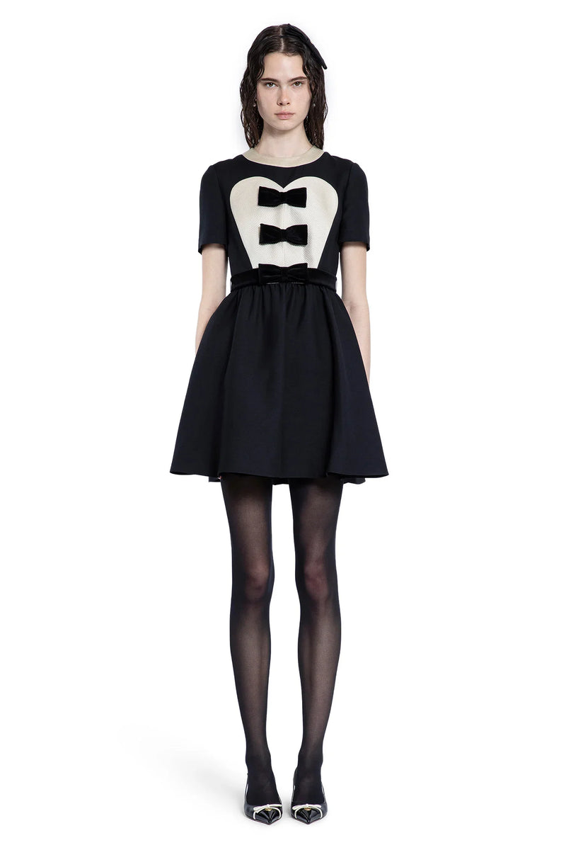 Crêpe Couture Mini Dress with Bows - Antonioli.eu