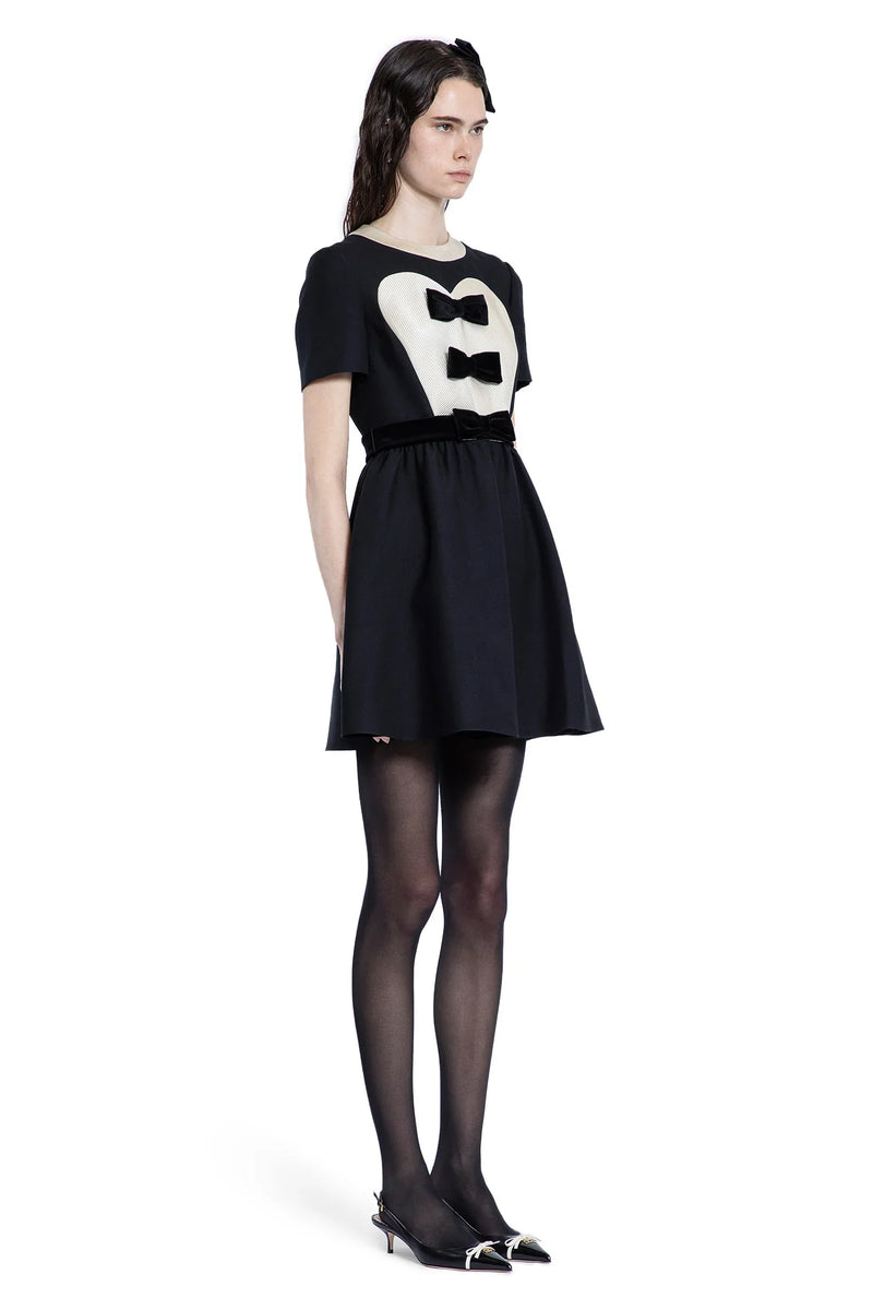 Crêpe Couture Mini Dress with Bows - Antonioli.eu