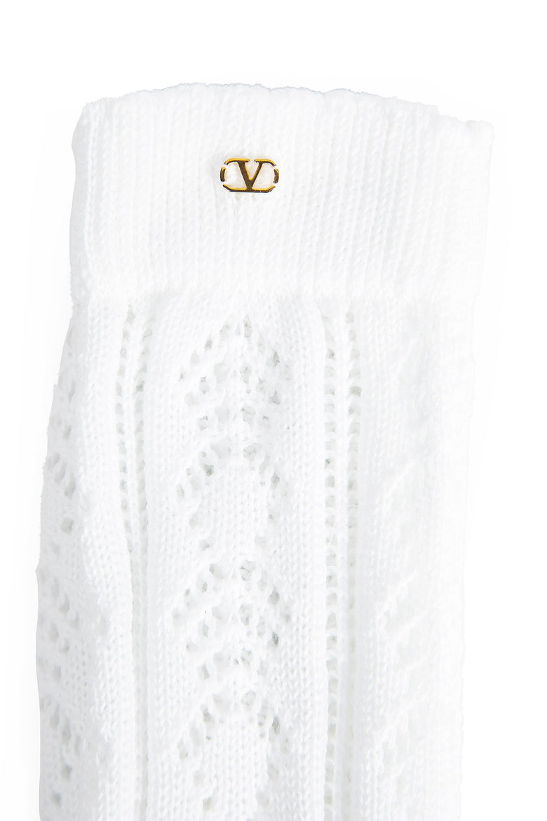 VLogo Cotton Openwork Socks