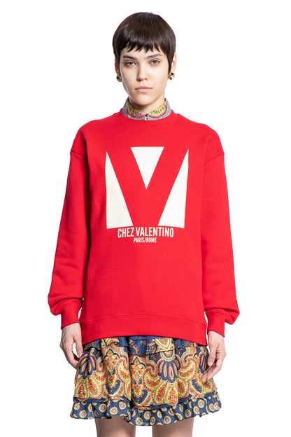 VALENTINO WOMAN RED SWEATSHIRTS