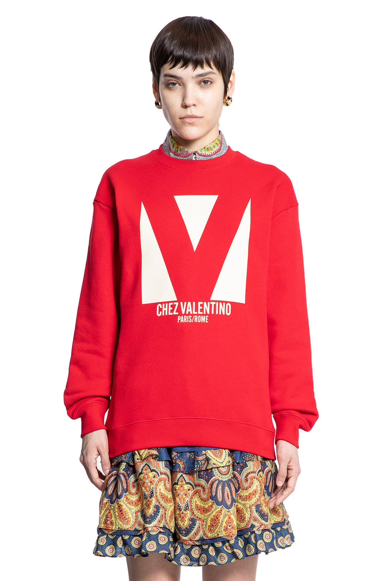 VALENTINO WOMAN RED SWEATSHIRTS