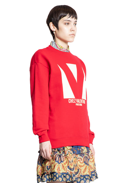 VALENTINO WOMAN RED SWEATSHIRTS