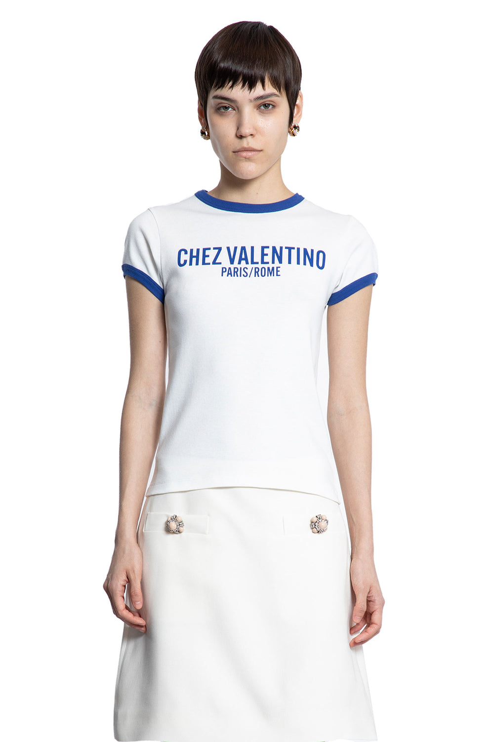 VALENTINO WOMAN WHITE T-SHIRTS & TANK TOPS