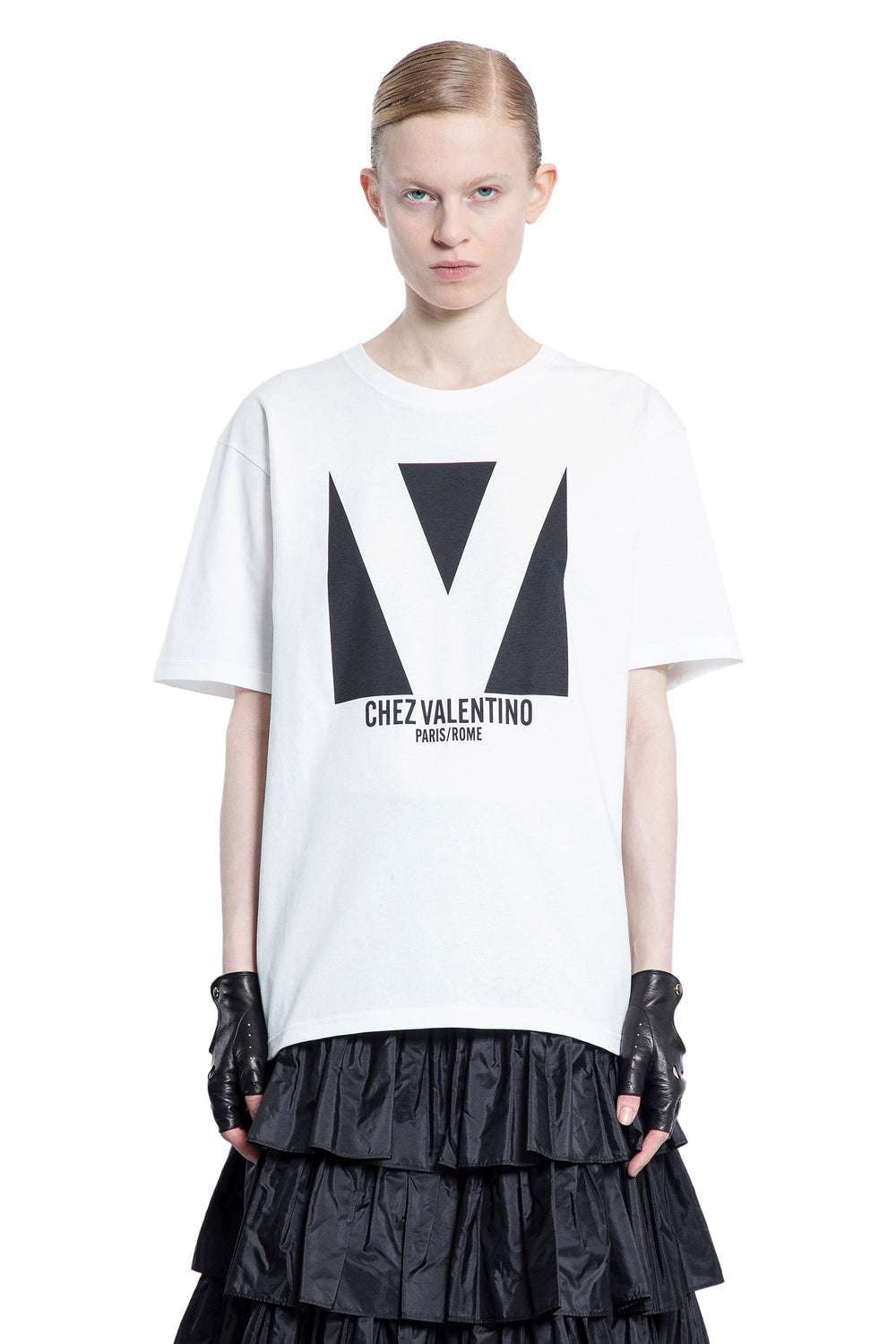 VALENTINO WOMAN WHITE T-SHIRTS & TANK TOPS