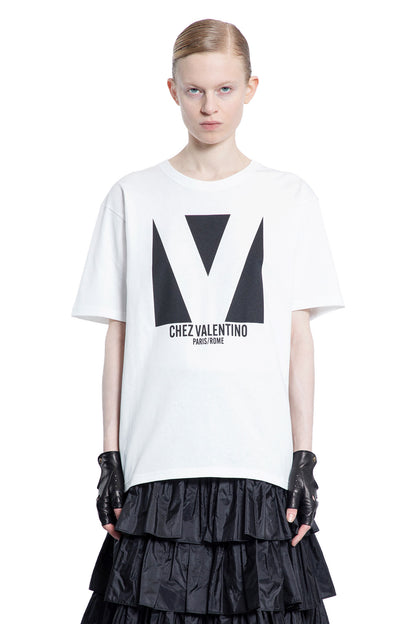 VALENTINO WOMAN WHITE T-SHIRTS & TANK TOPS