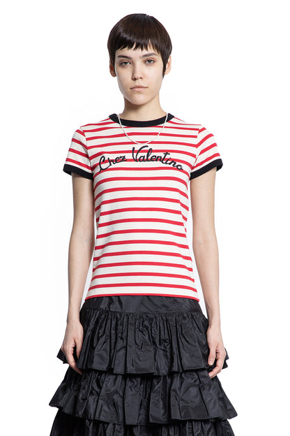 VALENTINO WOMAN RED T-SHIRTS & TANK TOPS