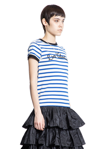 VALENTINO WOMAN BLUE T-SHIRTS & TANK TOPS