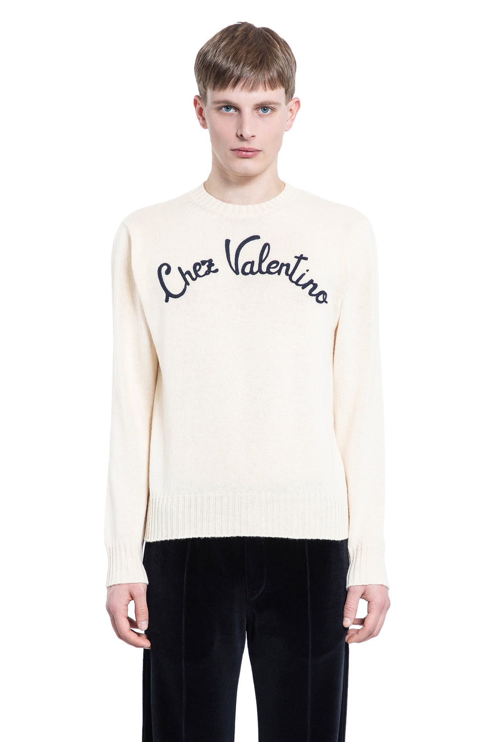 VALENTINO MAN OFF-WHITE KNITWEAR