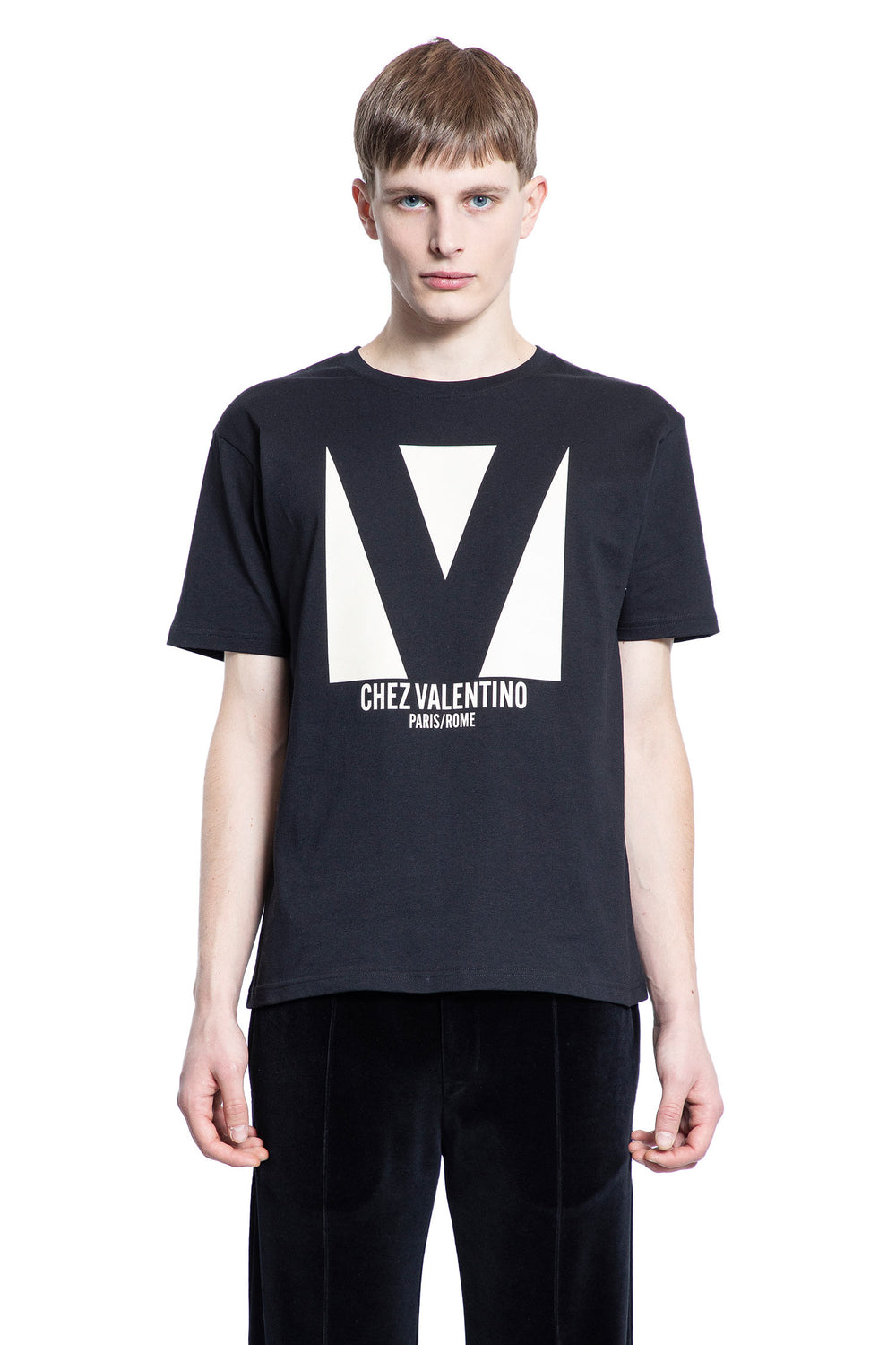 VALENTINO MAN BLACK T-SHIRTS & TANK TOPS