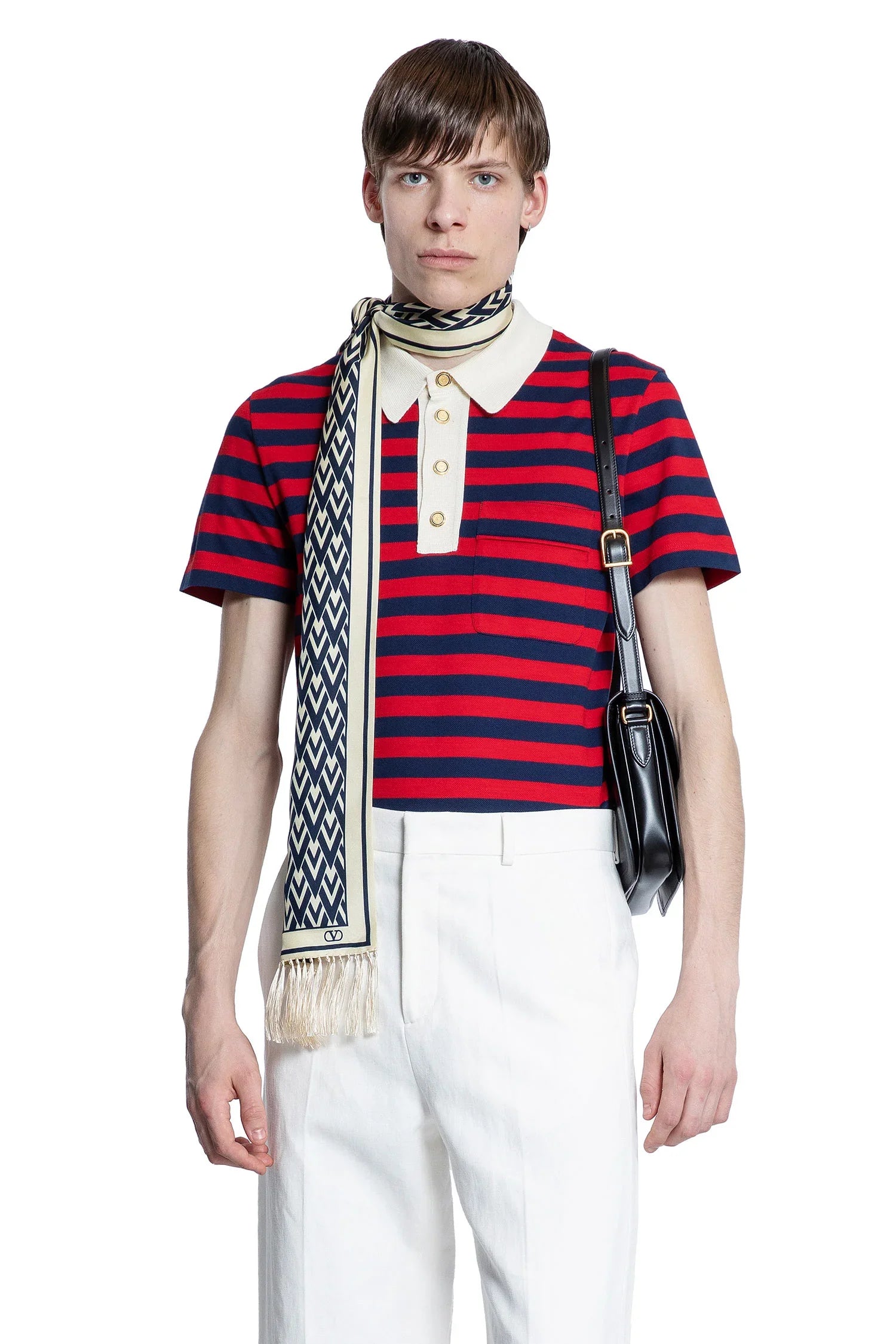 Striped Cotton Piqué Polo Shirt - Antonioli.eu