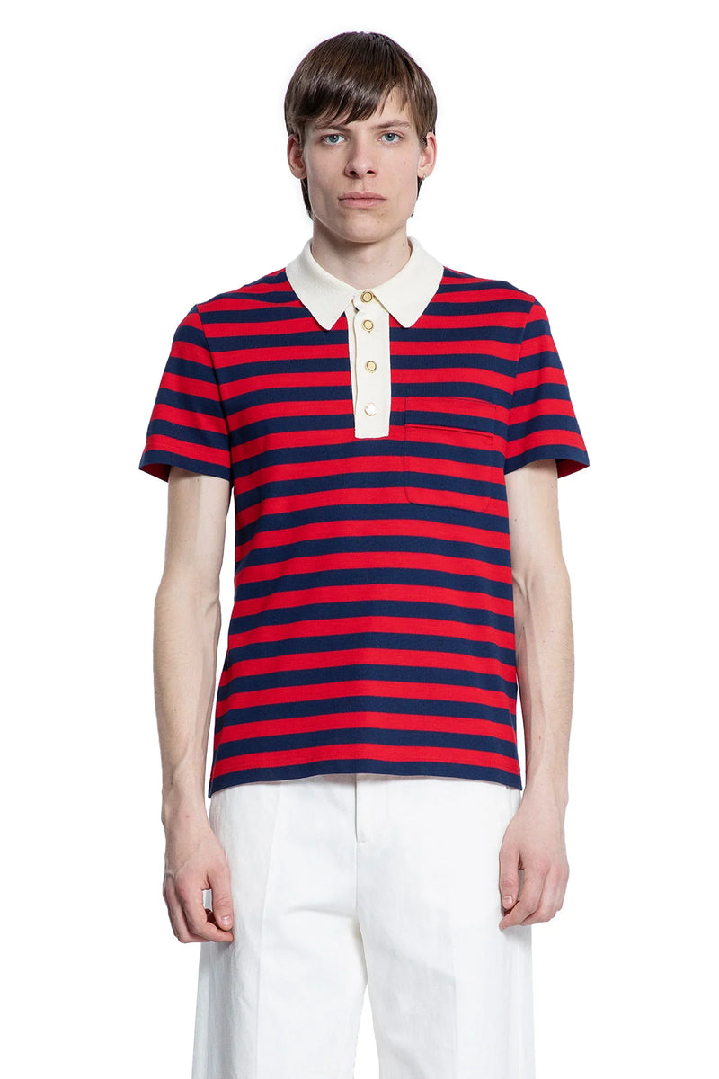 Striped Cotton Piqué Polo Shirt - Antonioli.eu