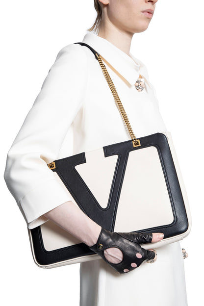 VALENTINO WOMAN BLACK&WHITE TOTE BAGS