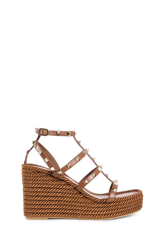 VALENTINO WOMAN BROWN SANDALS & SLIDES