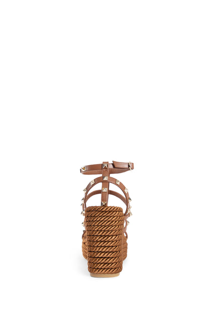 VALENTINO WOMAN BROWN SANDALS & SLIDES