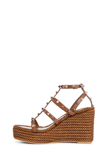 VALENTINO WOMAN BROWN SANDALS & SLIDES