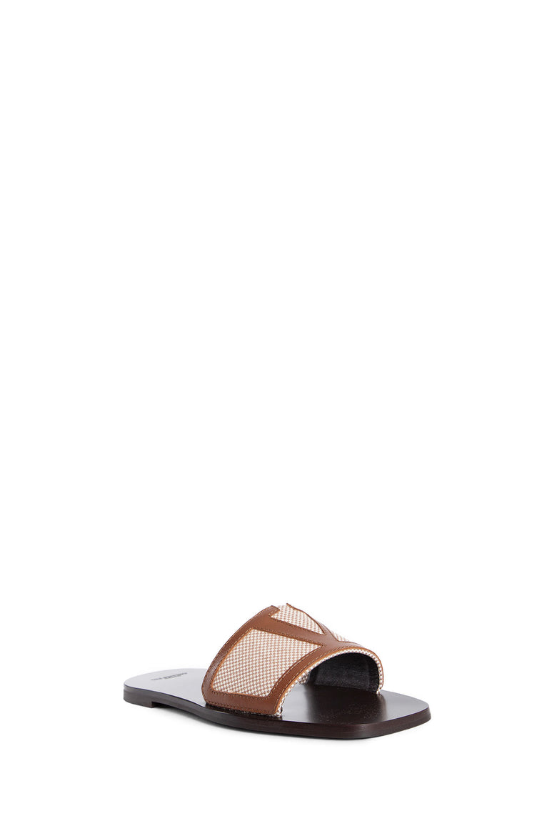 VALENTINO WOMAN BROWN SANDALS & SLIDES