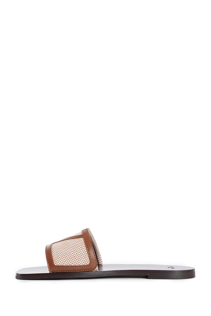 VALENTINO WOMAN BROWN SANDALS & SLIDES