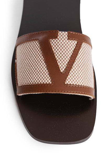 VALENTINO WOMAN BROWN SANDALS & SLIDES