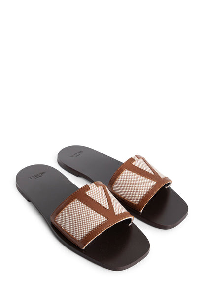 VALENTINO WOMAN BROWN SANDALS & SLIDES