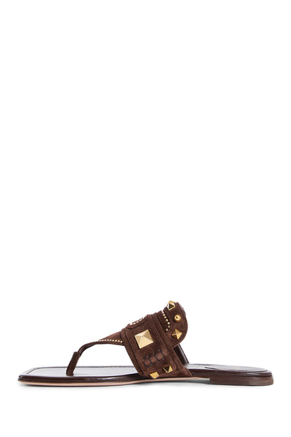 VALENTINO WOMAN BROWN SANDALS & SLIDES