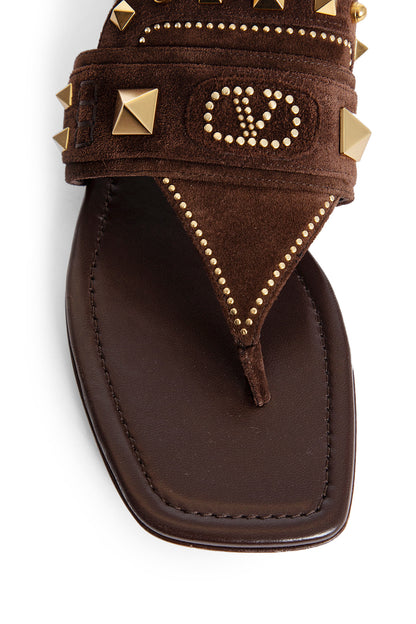 VALENTINO WOMAN BROWN SANDALS & SLIDES