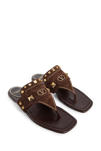 VALENTINO WOMAN BROWN SANDALS & SLIDES