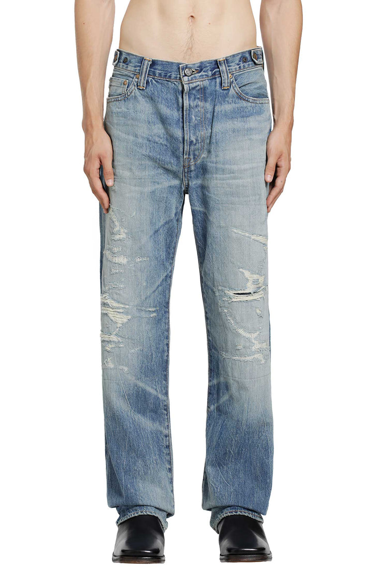 
              MASTERCRAFT UNION Showa Relaxed Natsu Ao Repaired Jeans man
            