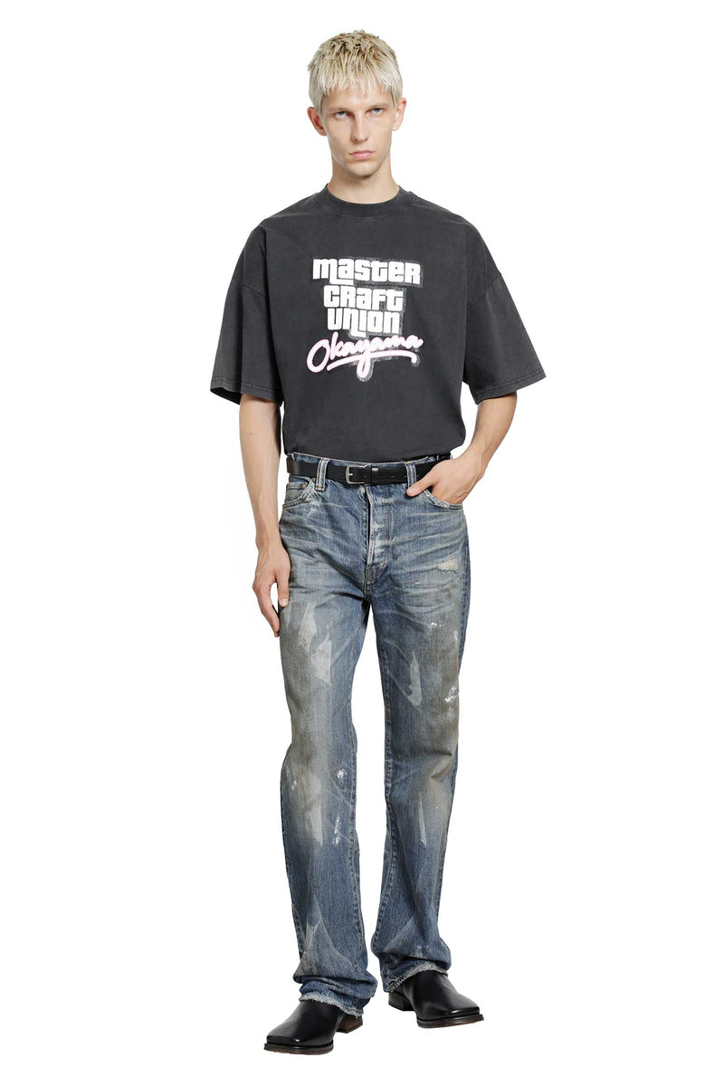 MASTERCRAFT UNION Show Relaxed Gurisu Dirty Vintage Jeans man
