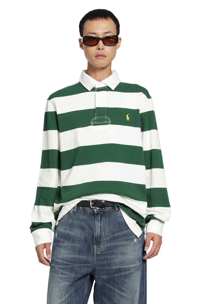 POLO RALPH LAUREN Striped Cotton Jersey Polo Shirt man