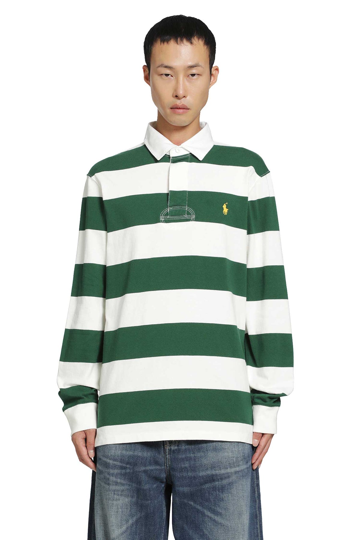 Striped Cotton Jersey Polo Shirt