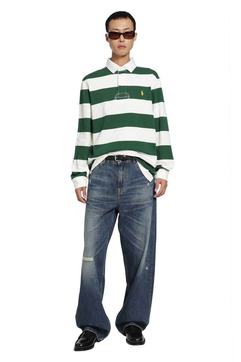 POLO RALPH LAUREN Striped Cotton Jersey Polo Shirt man