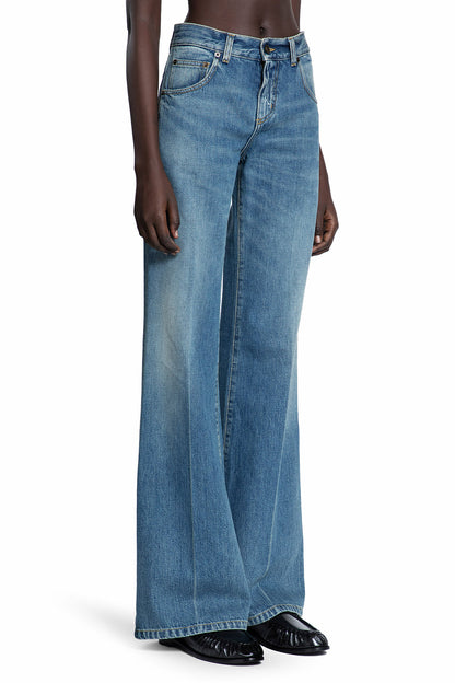 SAINT LAURENT WOMAN BLUE JEANS