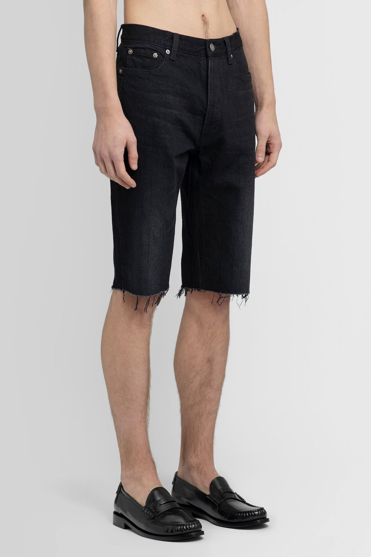 SAINT LAURENT MAN BLACK SHORTS & SKIRTS