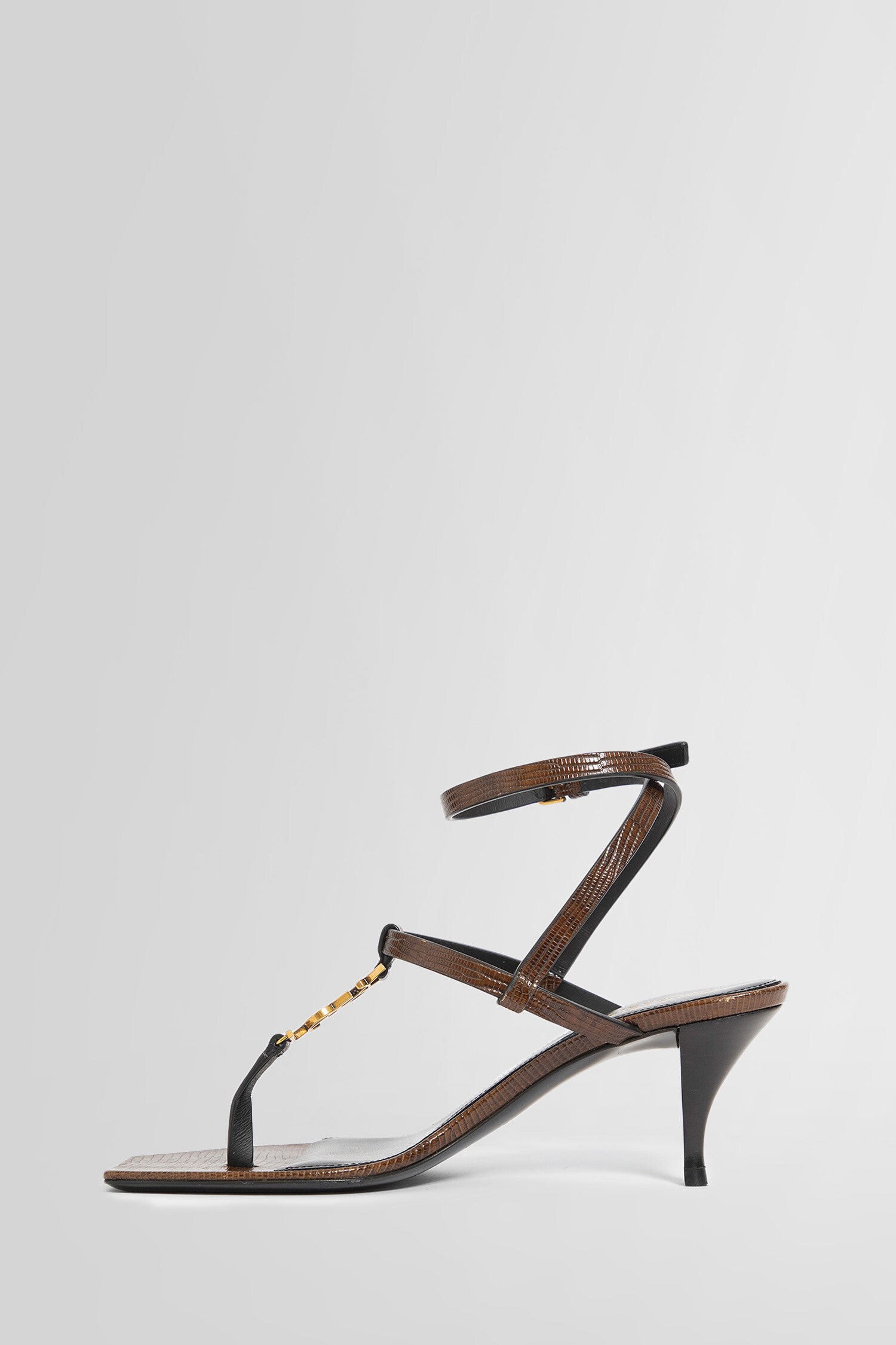 SAINT LAURENT WOMAN BROWN SANDALS & SLIDES