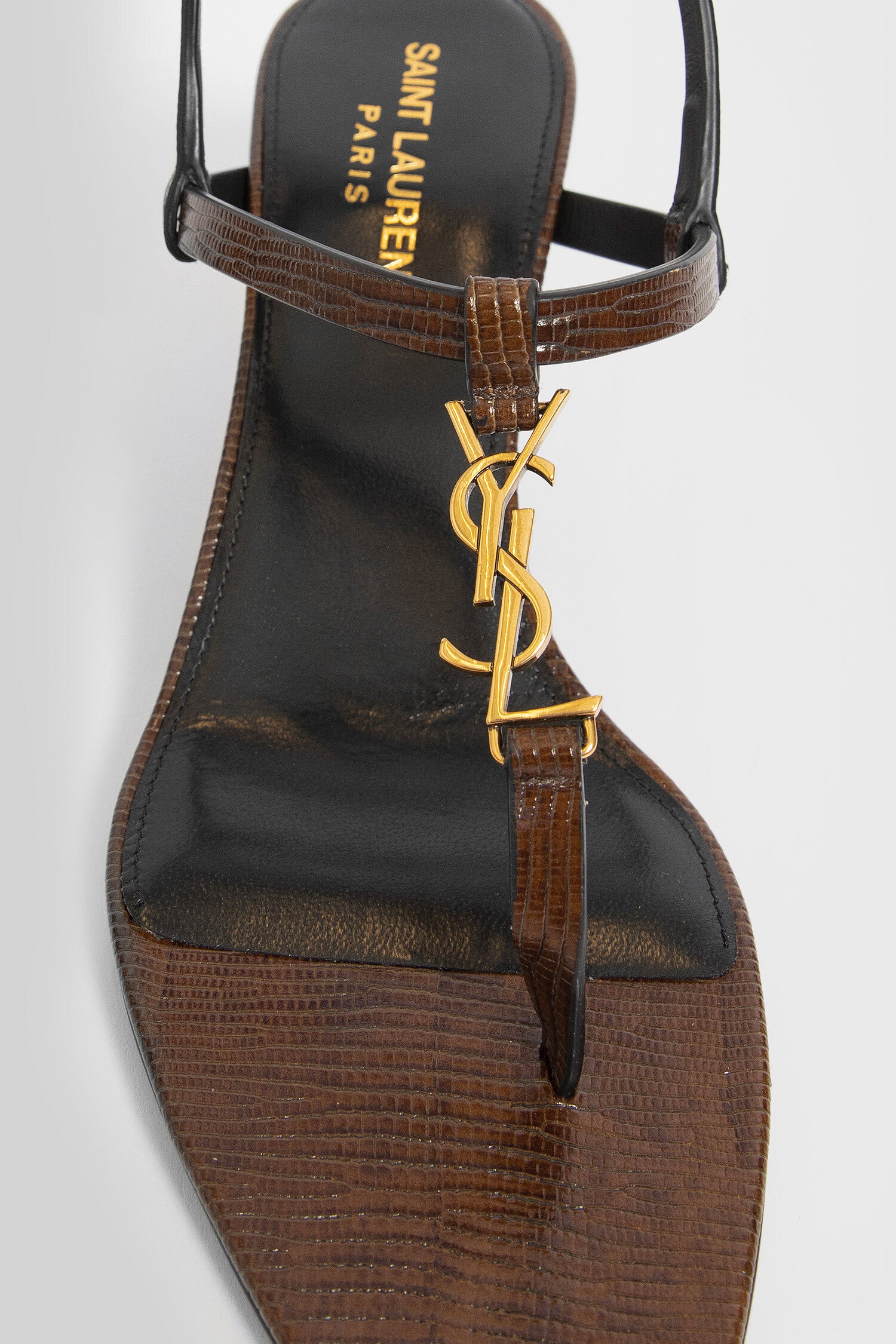 SAINT LAURENT WOMAN BROWN SANDALS