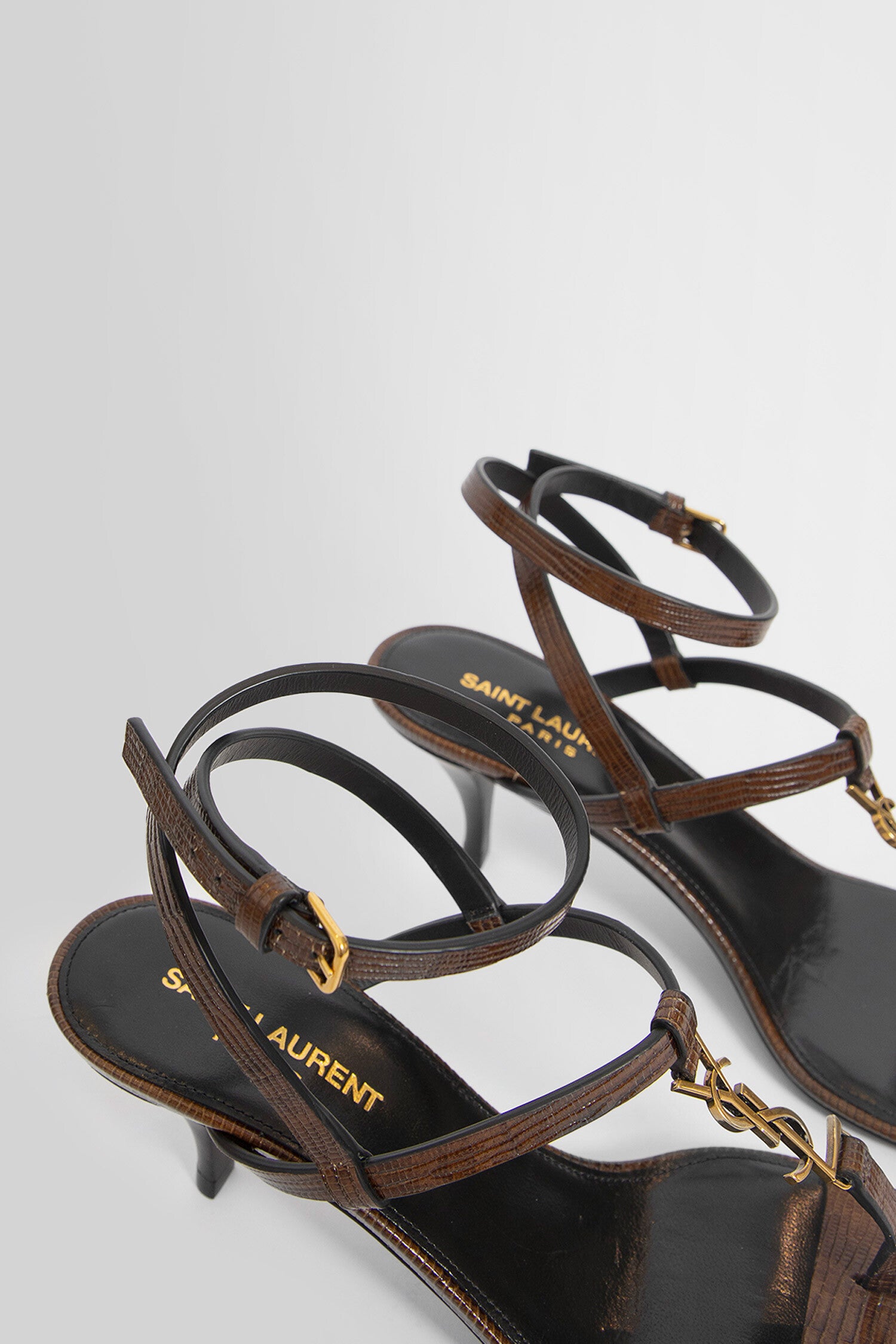 SAINT LAURENT WOMAN BROWN SANDALS & SLIDES