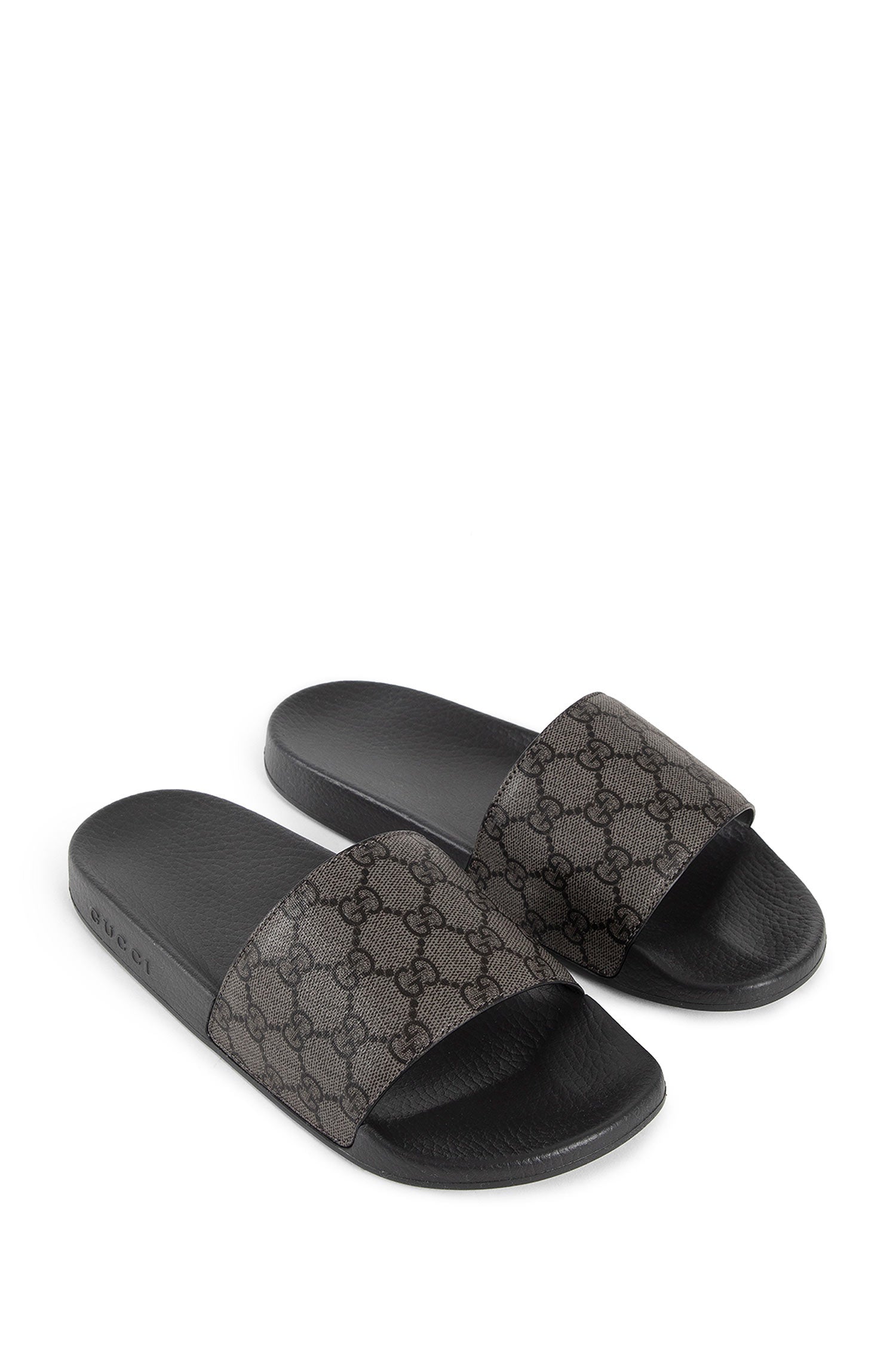 Grey gucci slides on sale