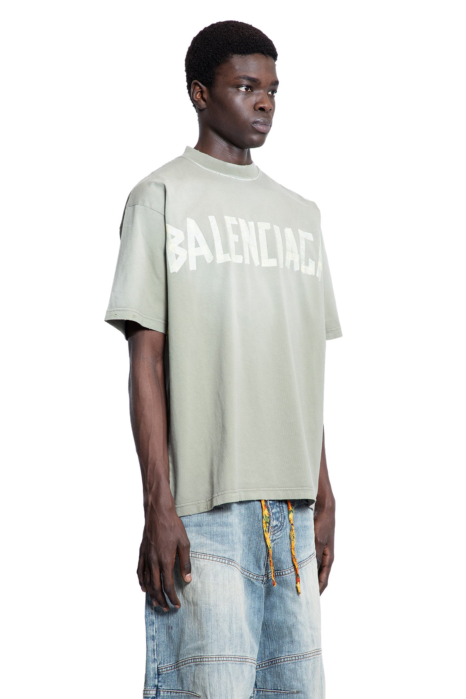 BALENCIAGA MAN GREEN T-SHIRTS & TANK TOPS