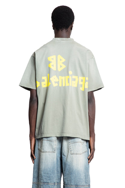 BALENCIAGA MAN GREEN T-SHIRTS & TANK TOPS