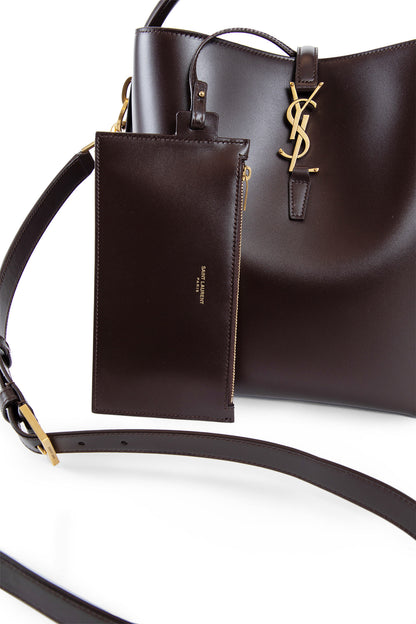 SAINT LAURENT WOMAN BROWN TOP HANDLE BAGS