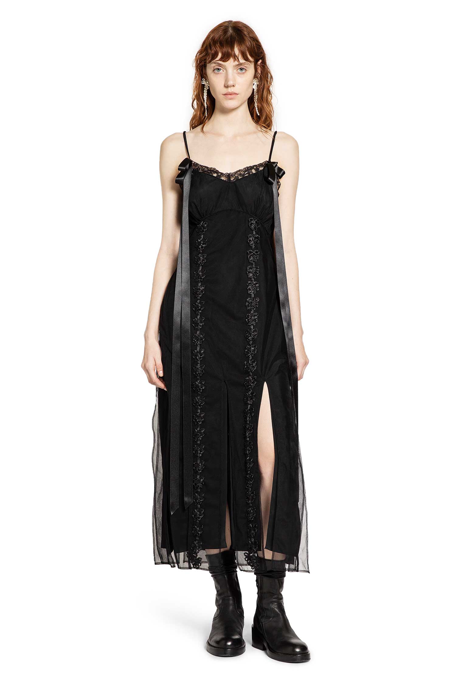 Layered Ribbon Daisy Chain Multi Slit Dress Antonioli.eu Layered Ribbon Daisy Chain Multi Slit Dress Antonioli.eu