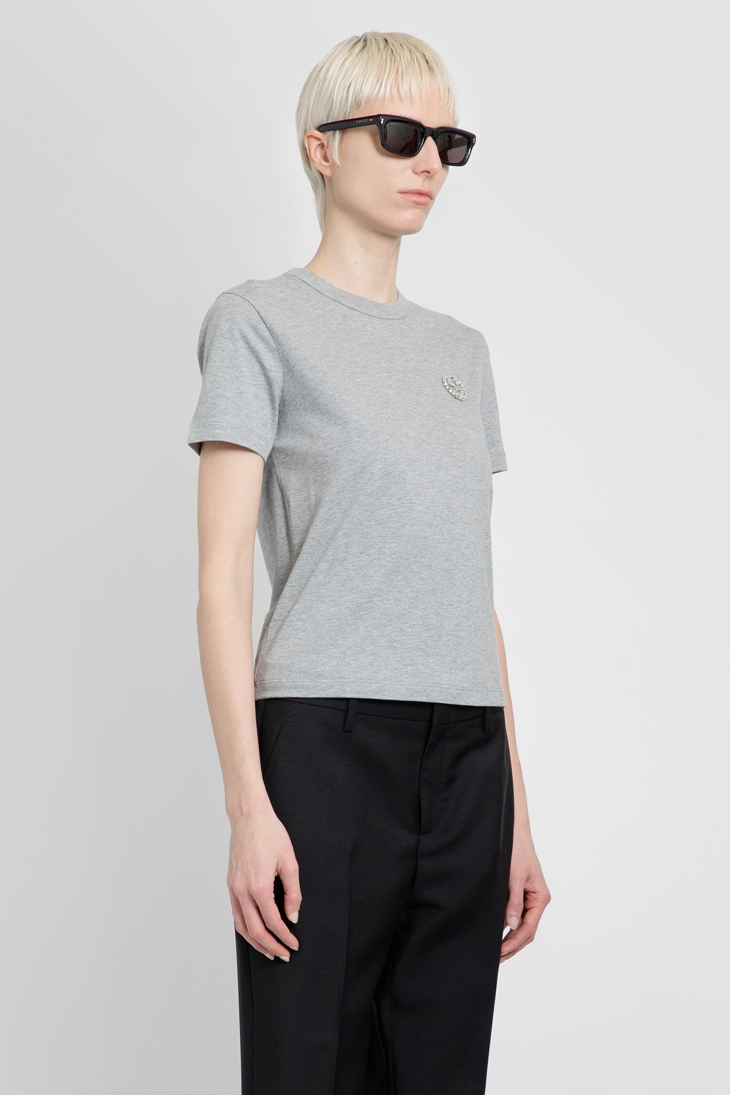 GUCCI WOMAN GREY T-SHIRTS