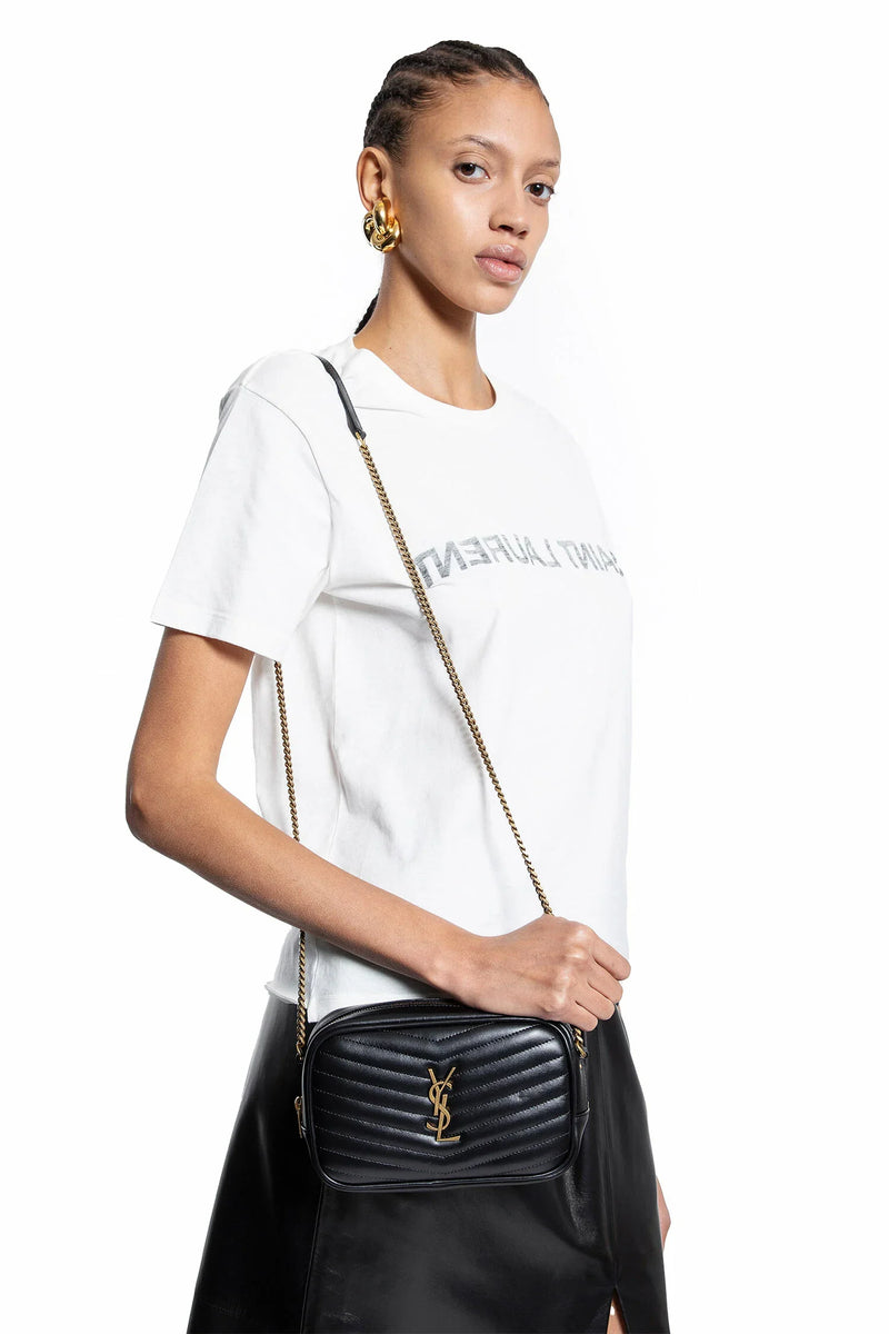 SAINT LAURENT Quilted leather mini Lou crossbody bag woman
