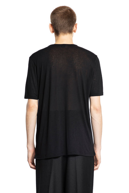 SAINT LAURENT MAN BLACK T-SHIRTS & TANK TOPS