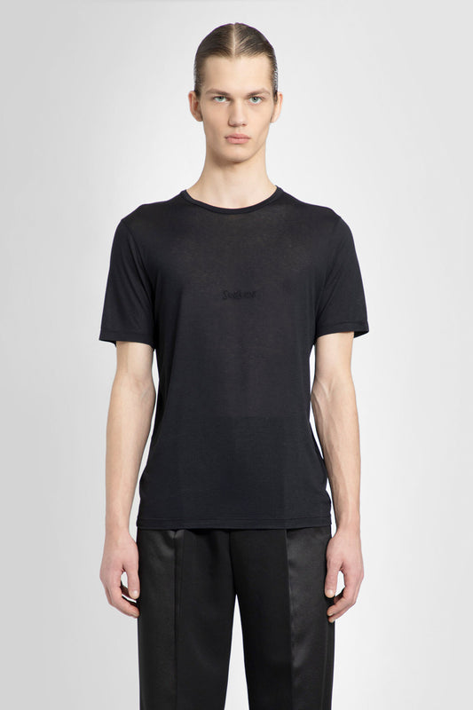 SAINT LAURENT MAN BLACK T-SHIRTS & TANK TOPS