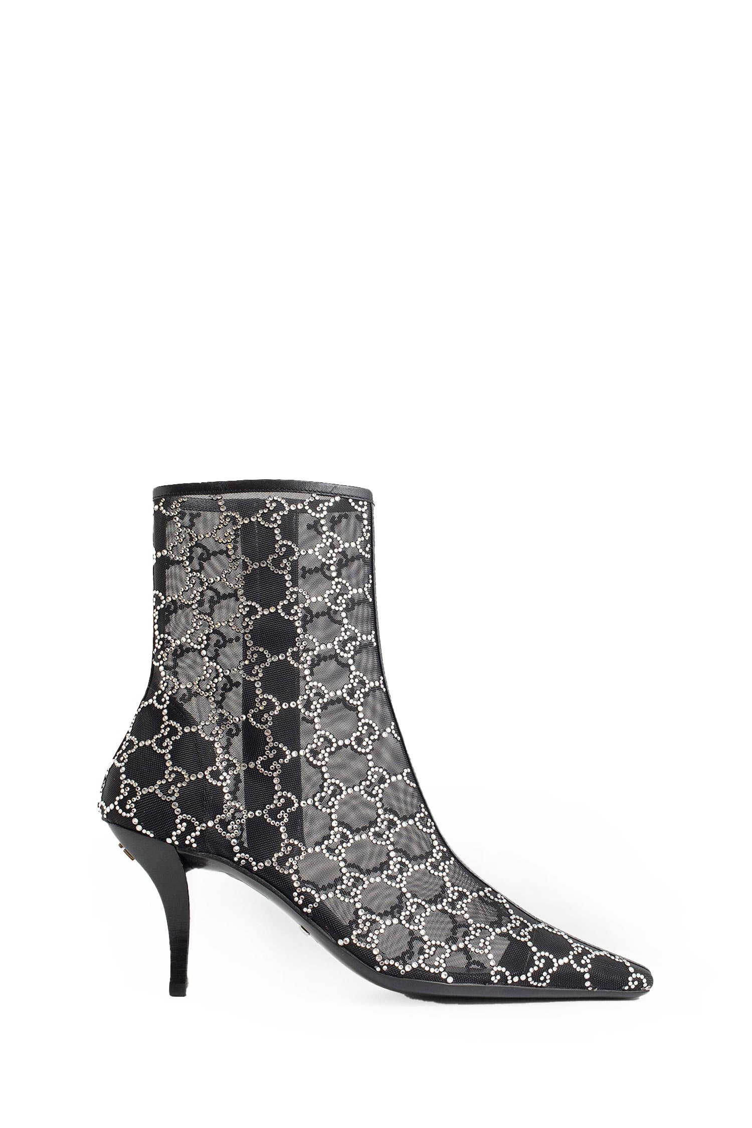 GG Crystal Mesh Ankle Boots