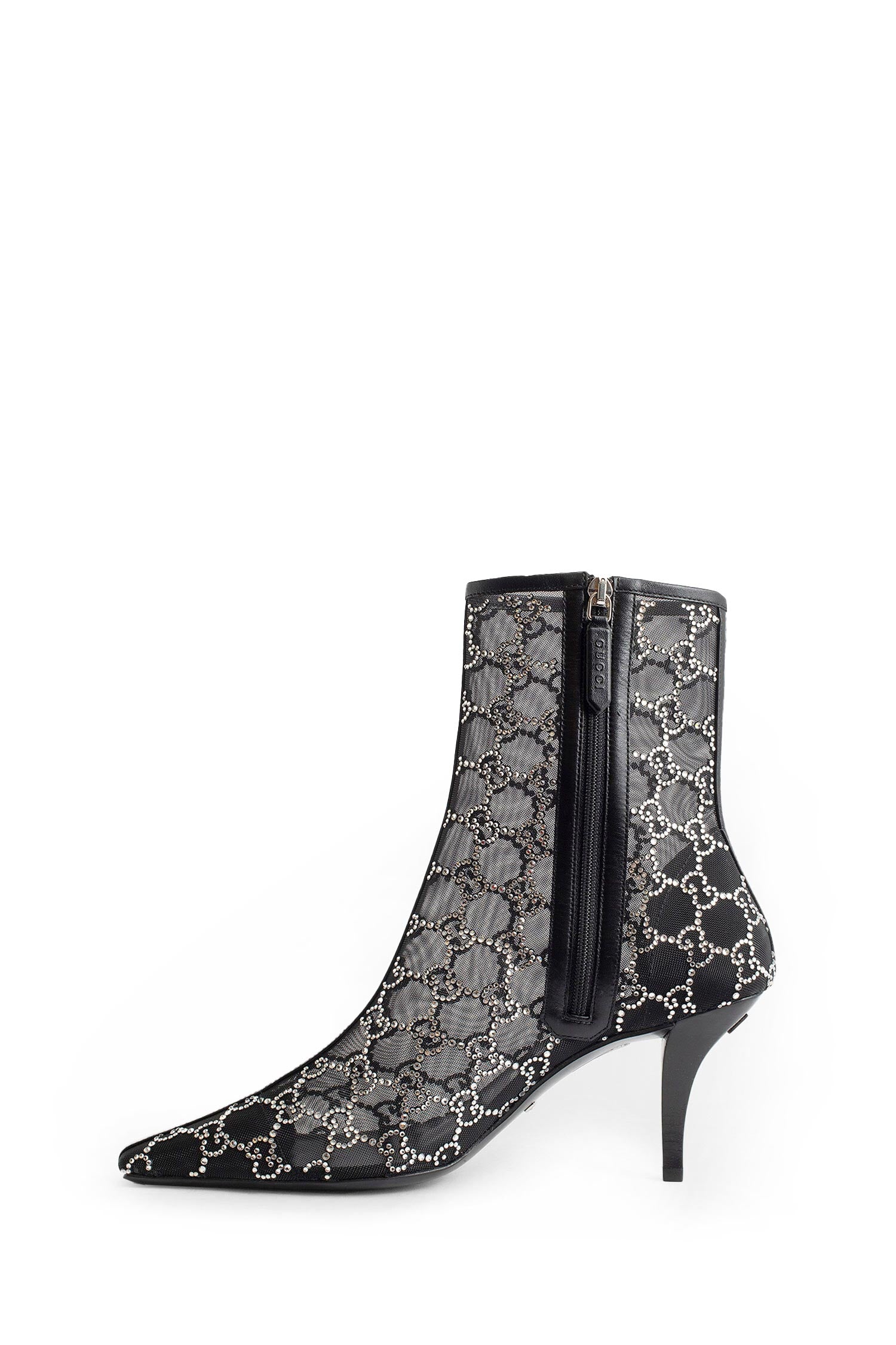 GG Crystal Mesh Ankle Boots