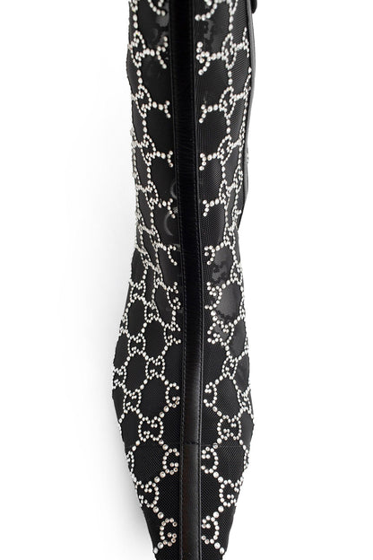 GG Crystal Mesh Ankle Boots