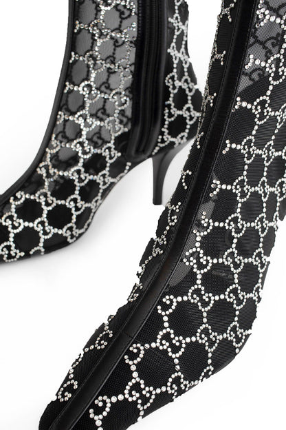 GG Crystal Mesh Ankle Boots