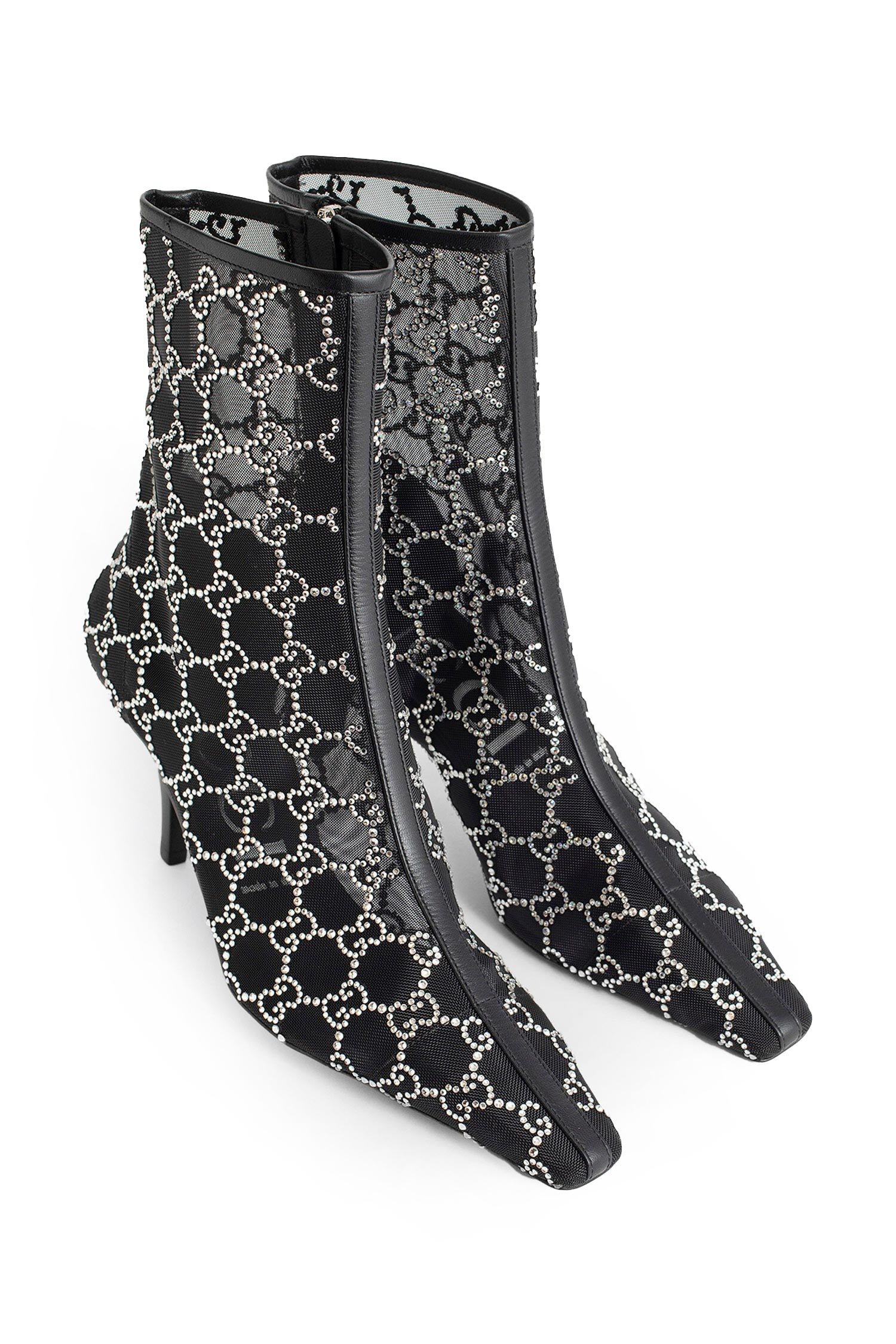 GUCCI GG Crystal Mesh Ankle Boots woman